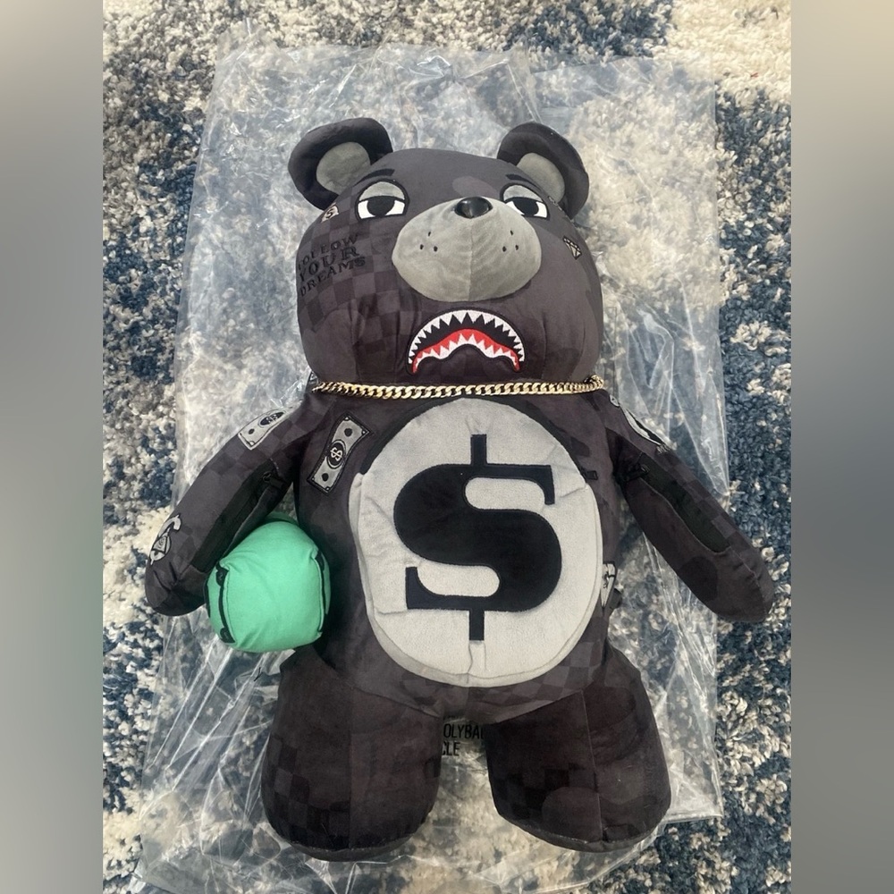 Sprayground Limited Edition Money Bear Plush NWT Sharkmouth Cash Bear